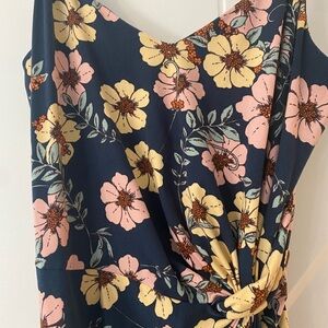 Nine Britton Floral Wrap Dress - Navy, Pink, Yellow